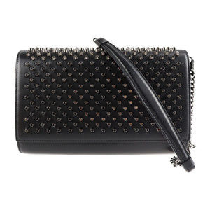 Christian Louboutin Paloma Clutch Shoulder Bag 2way Leather Black